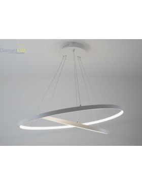 lampadario design moderno a led con 2 cerchi