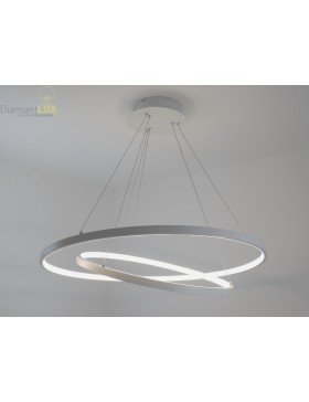 lampadario design moderno a led con 2 cerchi