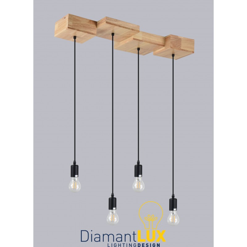 Lampadario legno naturale